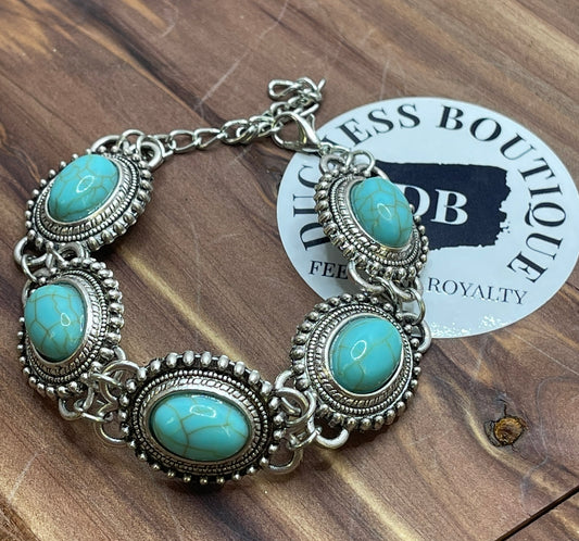 Santa Fe Oval Turquoise Bracelet